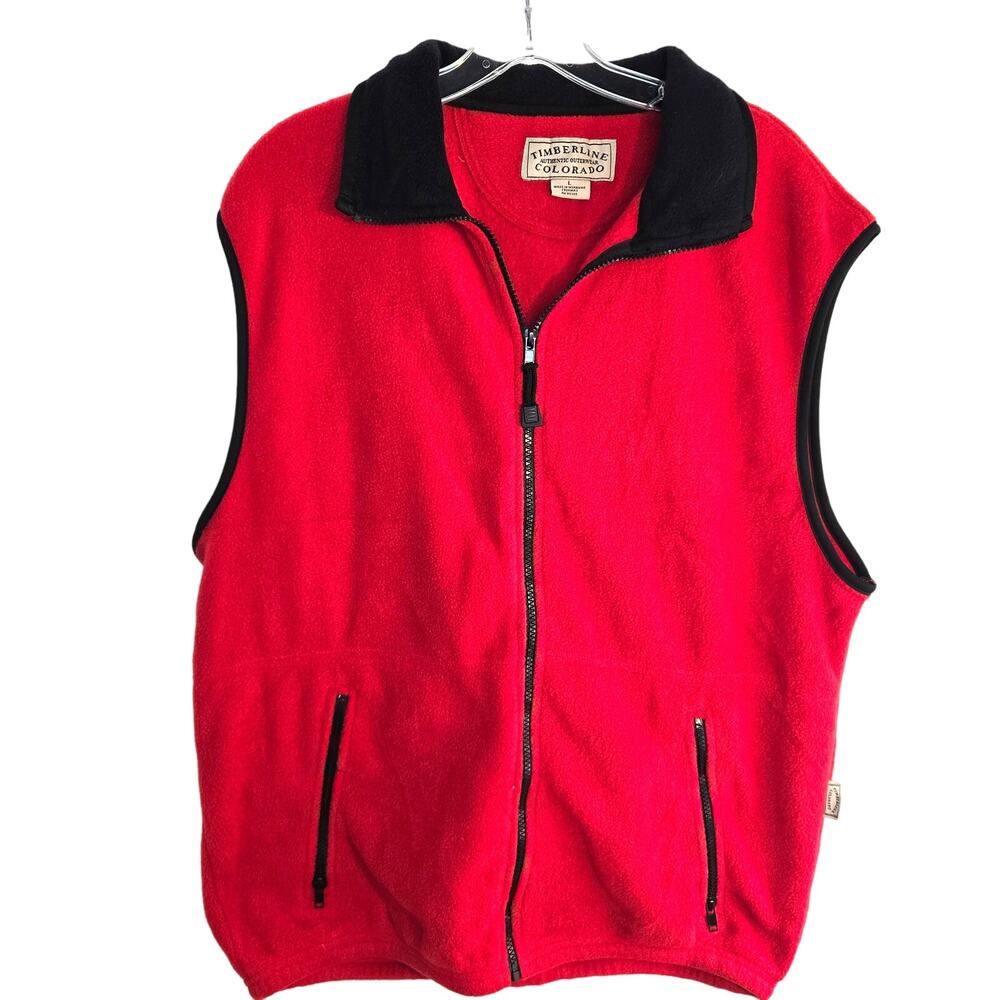 Colorado Timberline Men Vest Large L Red Black Zip Jacket Coat Sz 42 44